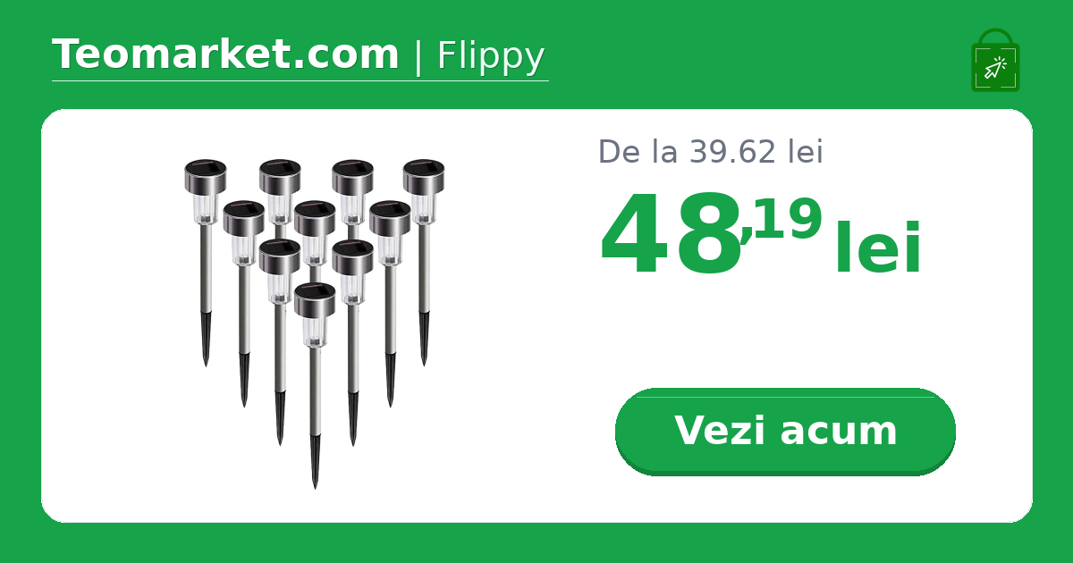 Lampa solara LED decorativa pentru gradina, argintie, lumina alb rece